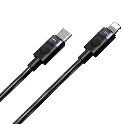 Recci RS50CL Type-C to Lightning PD Örgü Tasarımlı Hızlı Şarj Özellikli Data ve Şarj Kablosu 30W 1M