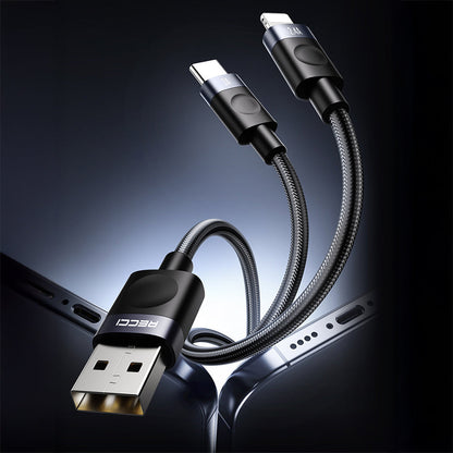 Recci RS50L USB-A to Lightning Örgü Tasarımlı Hızlı Şarj Özellikli Data ve Şarj Kablosu 1M