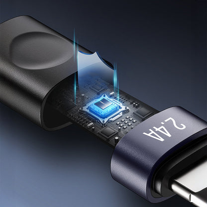 Recci RS50L USB-A to Lightning Örgü Tasarımlı Hızlı Şarj Özellikli Data ve Şarj Kablosu 1M