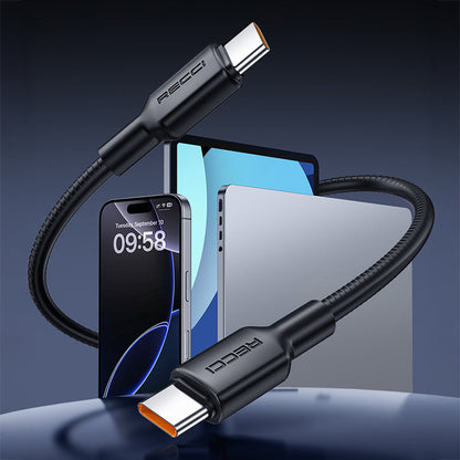 Recci RS56CC Type-C to Type-C PD Hızlı Şarj Özellikli Data ve Şarj Kablosu 100W 1.2M