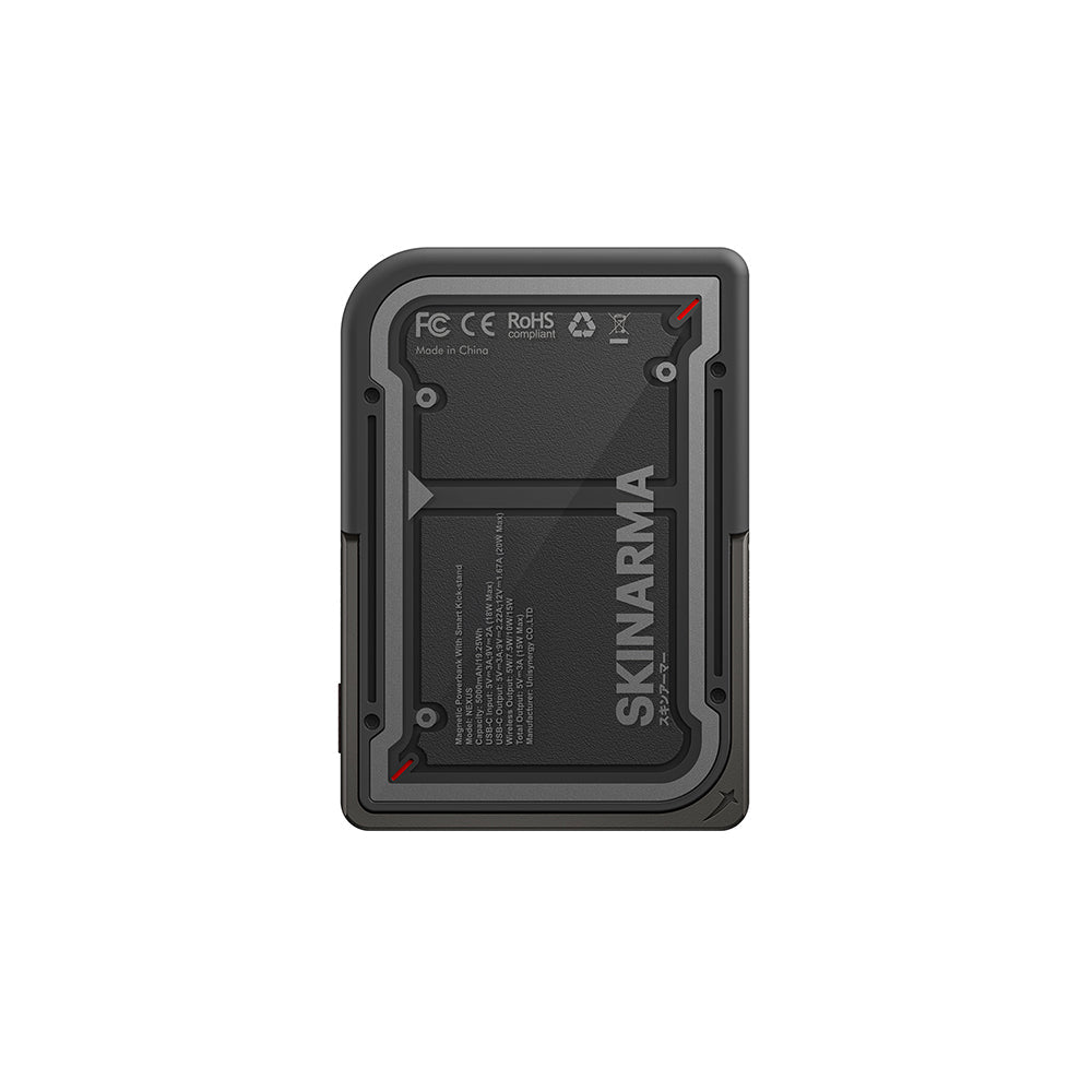 Skinarma Nexus Mecha Kablosuz ve PD Hızlı Şarj Özellikli Metal Standlı Taşınabilir Powerbank 20W 5000mAh