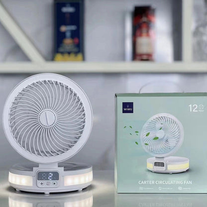 Wiwu FS05 Katlanabilir Şarjlı Dijital LED Ekranlı Gece Lambalı Masaüstü Fan