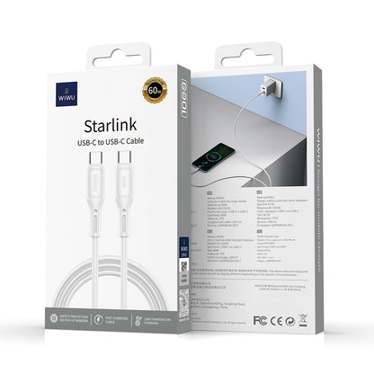 Wiwu Wi-C043E Starlink Serisi Type-C to Type-C Hızlı Şarj Özellikli Data ve Şarj Kablosu 60W 1M