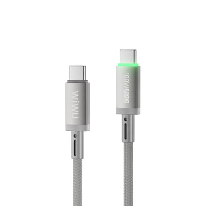 Wiwu Wi-C084 Maglink Serisi LED Göstergeli Type-C to Type-C Hızlı Şarj Özellikli Data ve Şarj Kablosu 100W 1M