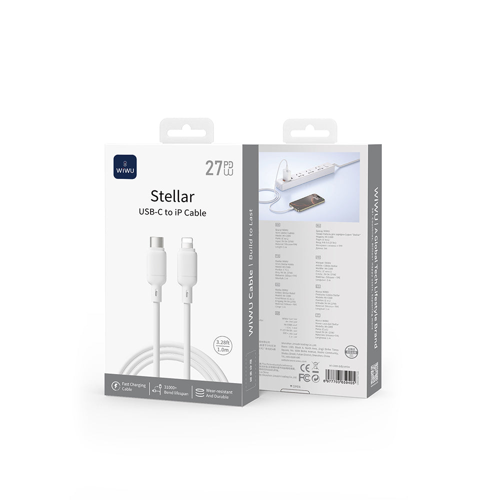 Wiwu Wi-C089 Stellar Serisi Type-C to Lightning Hızlı Şarj Özellikli PD Data ve Şarj Kablosu 27W 1M