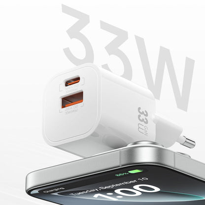 Wiwu Wi-G017 Cube Serisi Type-C PD & USB-A GaN Tech PD Hızlı Şarj Özellikli Mini Şarj Başlığı 33W