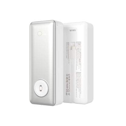 Wiwu Wi-P023 Elite Serisi Dijital LED Göstergeli Akıllı Saat Kablosuz Şarj Özellikli Taşınabilir Powerbank 20000mAh 145W