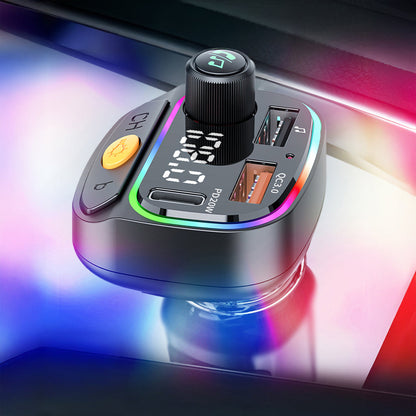 Wiwu Wi-QC031 RGB Bluetooth Transmitter MP3 Type-C ve USB-A Araç Şarjı