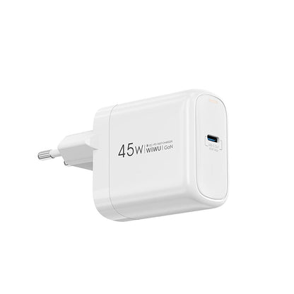 Wiwu Wi-U035 GaN Tech PD Hızlı Şarj Özellikli QC 3.0 Şarj Başlığı 45W