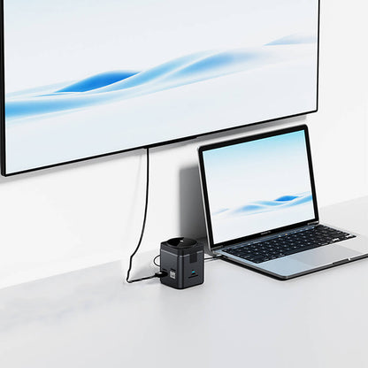 Wiwu Wi-W025 9in1 M-safe Şarj Özellikli Type-C Hub PD 100W USB 3.0 SD/TF HDMI RJ45