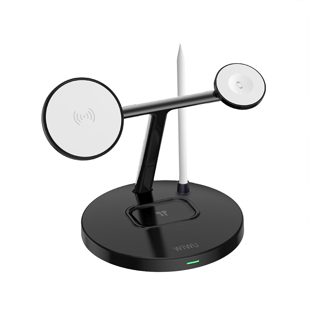 Wiwu Wi-W032 4 in 1 Magnetik Hızlı Şarj Özellikli Kablosuz Şarj Standı 15W