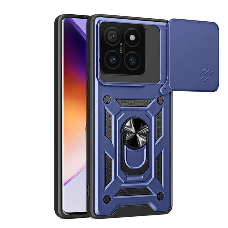 Xiaomi 14T Case with Magnetic Stand Camera Protection Zore Sürgülü Vega Cover