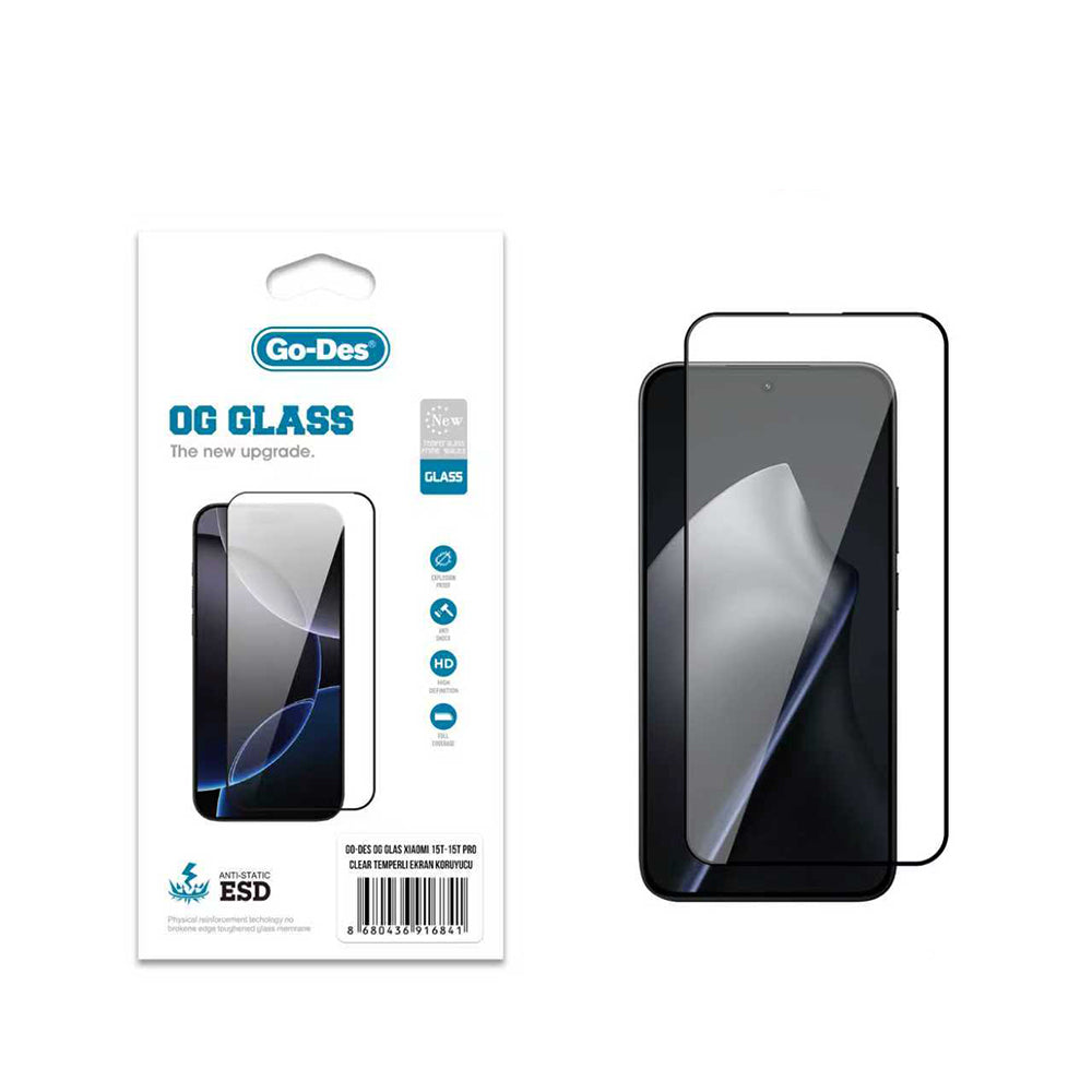Xiaomi 15T Go Des OG Glass Antistatik Temperli Cam Ekran Koruyucu - Görsel 2