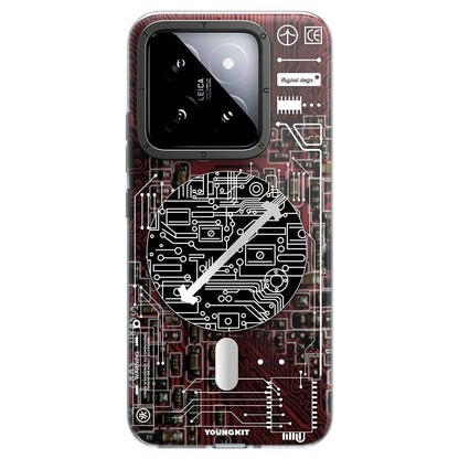 Xiaomi Mi 14 Kılıf M-safe Şarj Özellikli YoungKit Technology Serisi Kapak - Görsel 5