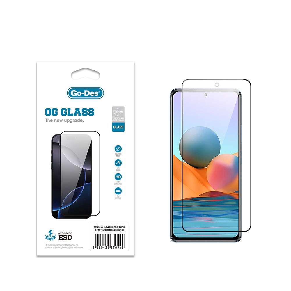 Xiaomi Redmi Note 10 Pro Go Des OG Glass Antistatik Temperli Cam Ekran Koruyucu - Görsel 2